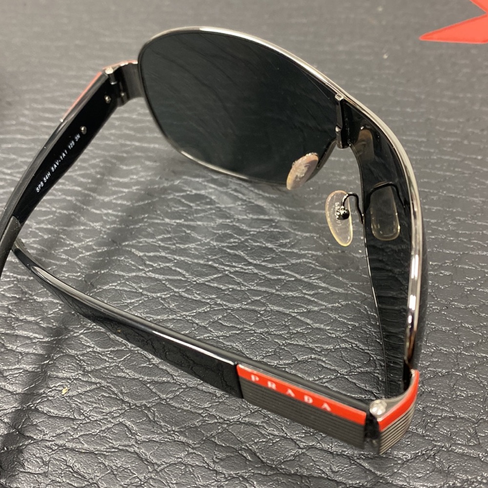 New Prada SPS 54H Aviator Sunglasses Black Gunmetal New! - Picture 5 of 14